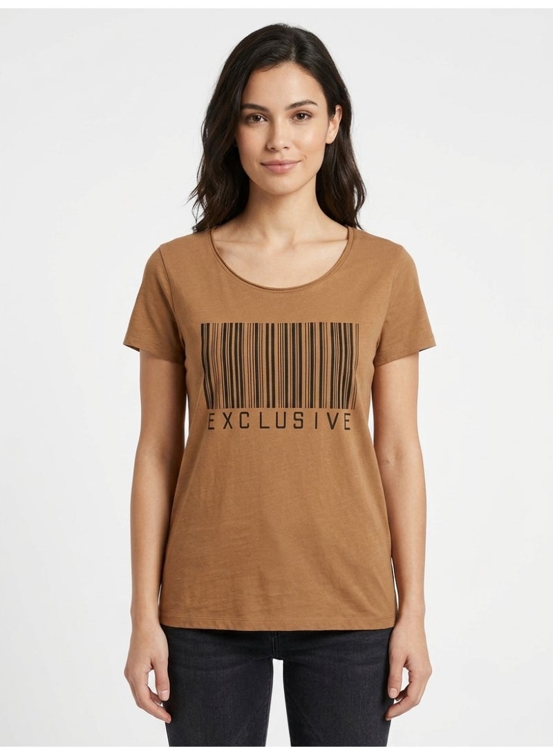 Divided by H&M تي شيرت نسائي بأكمام قصيرة بطبعة حصرية - بني - Image 2