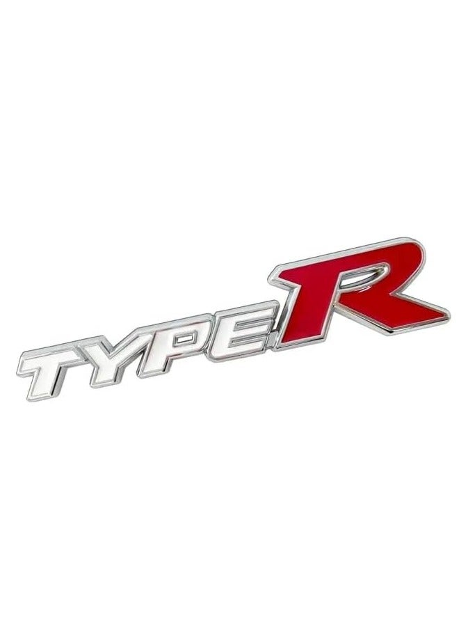 SOLDOUT 3D Metal Car Letter Fender Emblem Side Rear Tail Trunk Decals Emblem Badge Logo Sticker Decal Styling Auto Accessories Compatible with Honda TYPE R Civic XR-V HR-V Accord (Silver with Red) - Image 1