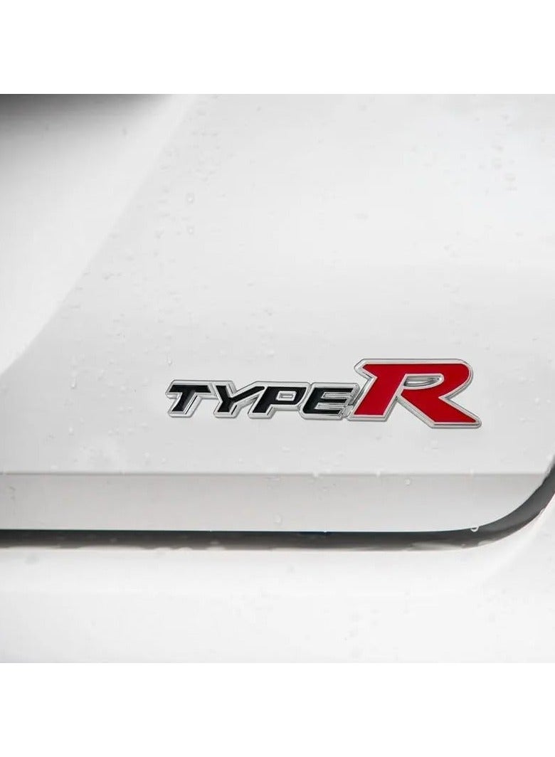 SOLDOUT 3D Metal Car Letter Fender Emblem Side Rear Tail Trunk Decals Emblem Badge Logo Sticker Decal Styling Auto Accessories Compatible with Honda TYPE R Civic XR-V HR-V Accord (Silver with Red) - Image 3