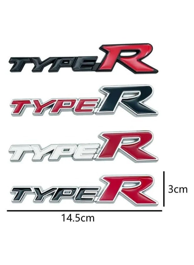 SOLDOUT 3D Metal Car Letter Fender Emblem Side Rear Tail Trunk Decals Emblem Badge Logo Sticker Decal Styling Auto Accessories Compatible with Honda TYPE R Civic XR-V HR-V Accord (Silver with Red) - Image 4