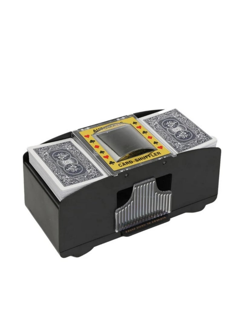1pcs 2 Decks Automatic Card Shuffler Automatic Playing Cards Shuffler Mixer Games Poker Sorter Machine Dispenser for Travel Home - Image 1