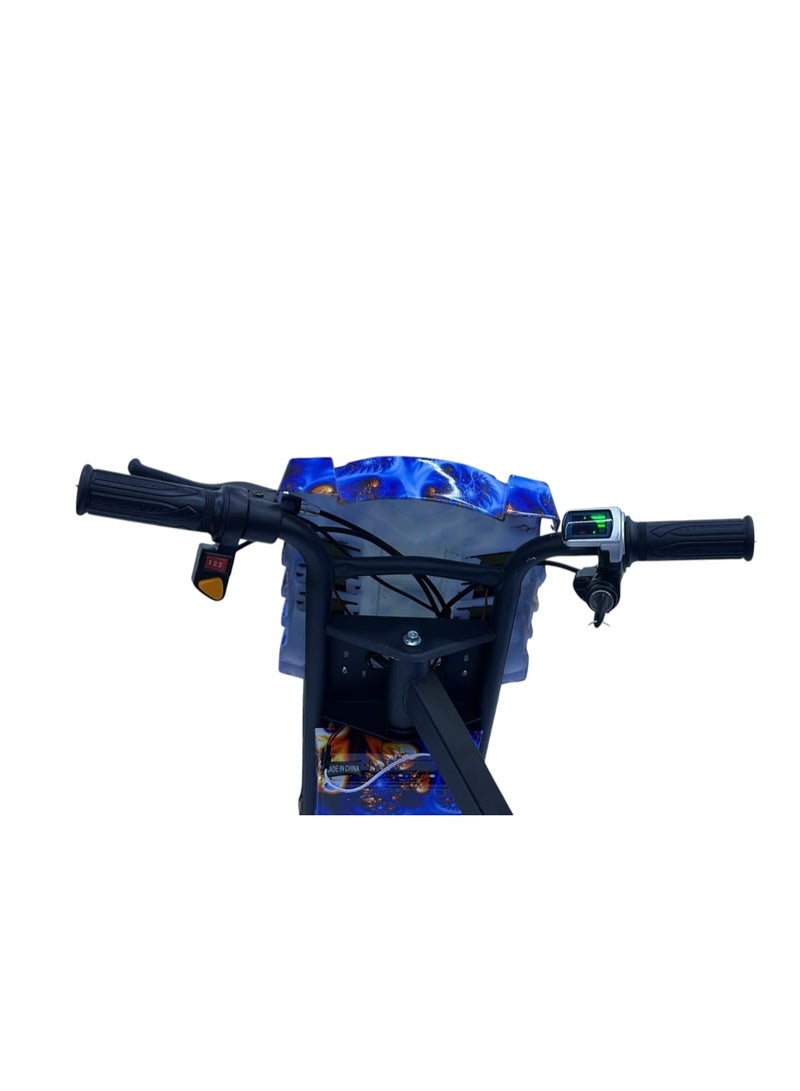 دراجة كهربائية للأطفال والمراهقين - بطارية ٣٦ فولت/٣ أمبير/ساعة، سرعة ١٨ كم/ساعة، بلوتوث، أضواء LED، هيكل قابل للتعديل، عجلة ١٠ بوصات، سعة ٧٠ كجم - Image 5