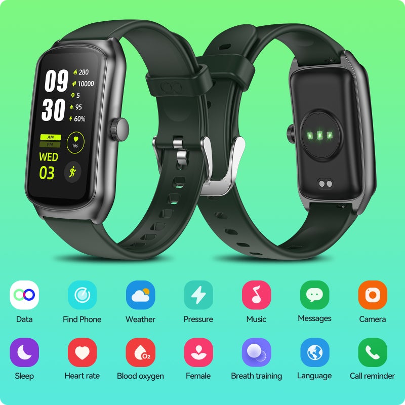 ساعة ذكية anyloop ALB2 لمراقبة معدل ضربات القلب طوال اليوم والسباحة والنوم والسعرات الحركية والخطوات، ساعة ذكية مقاومة للماء بنظام IP68 بأكثر من 100 نمط رياضي، ساعة رياضية للياقة البدنية للرجال والنساء - Image 4