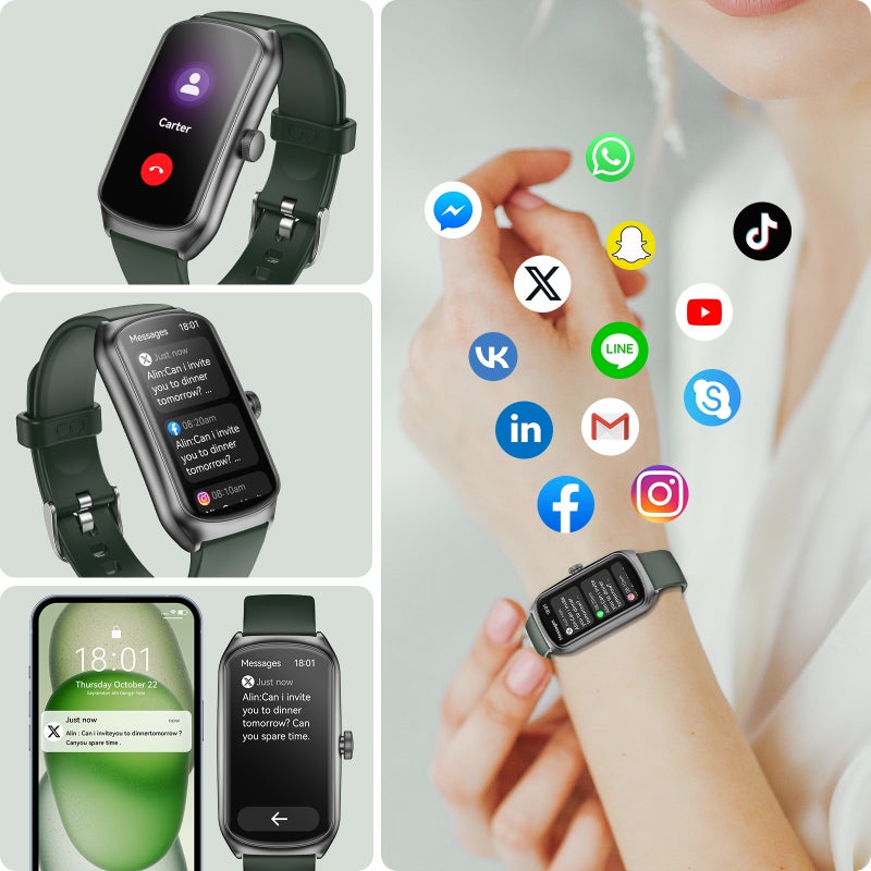 ساعة ذكية anyloop ALB2 لمراقبة معدل ضربات القلب طوال اليوم والسباحة والنوم والسعرات الحركية والخطوات، ساعة ذكية مقاومة للماء بنظام IP68 بأكثر من 100 نمط رياضي، ساعة رياضية للياقة البدنية للرجال والنساء - Image 2