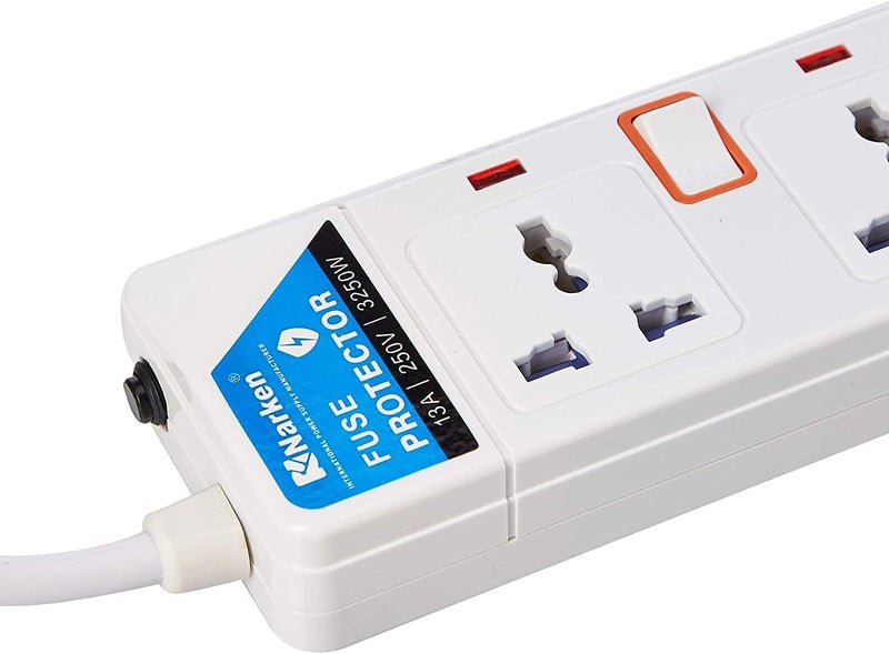 Narken E-Series Electric Universal Extension Cord 4 Socket 10 Meter Power Strip wire, 13A Fuse surge With Separate Single Switch and Indicate light, Max 13A, 3250W, AC 250V - Image 2