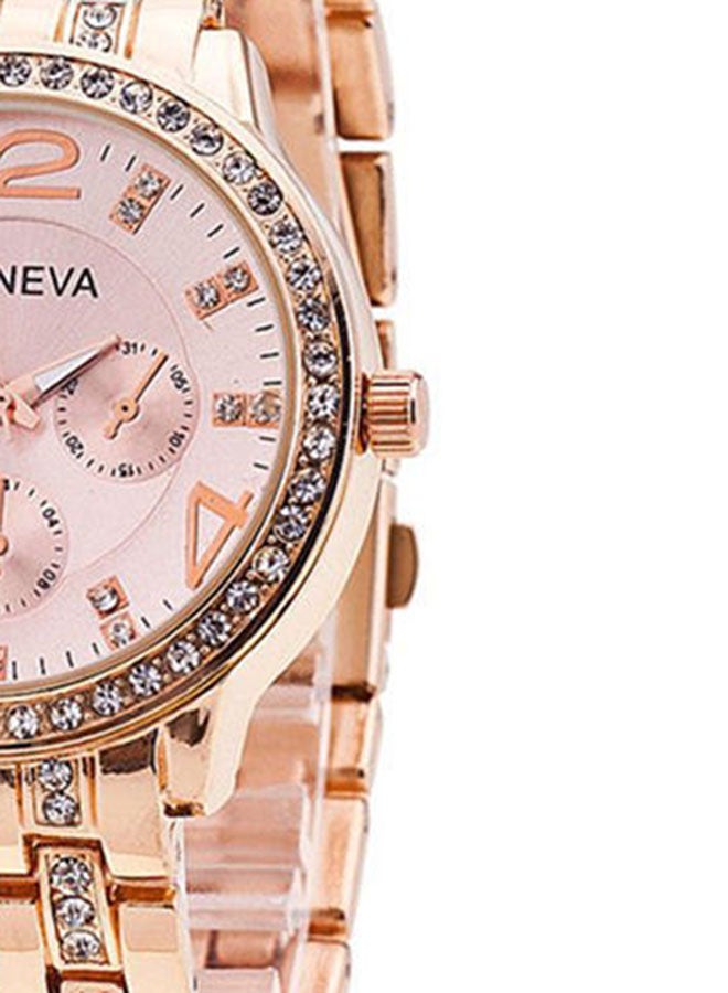 Geneva Women's Water Resistant Stainless Steel Analog Watch AWNTG-01-W0010 - 37 mm - Rose Gold - Image 3