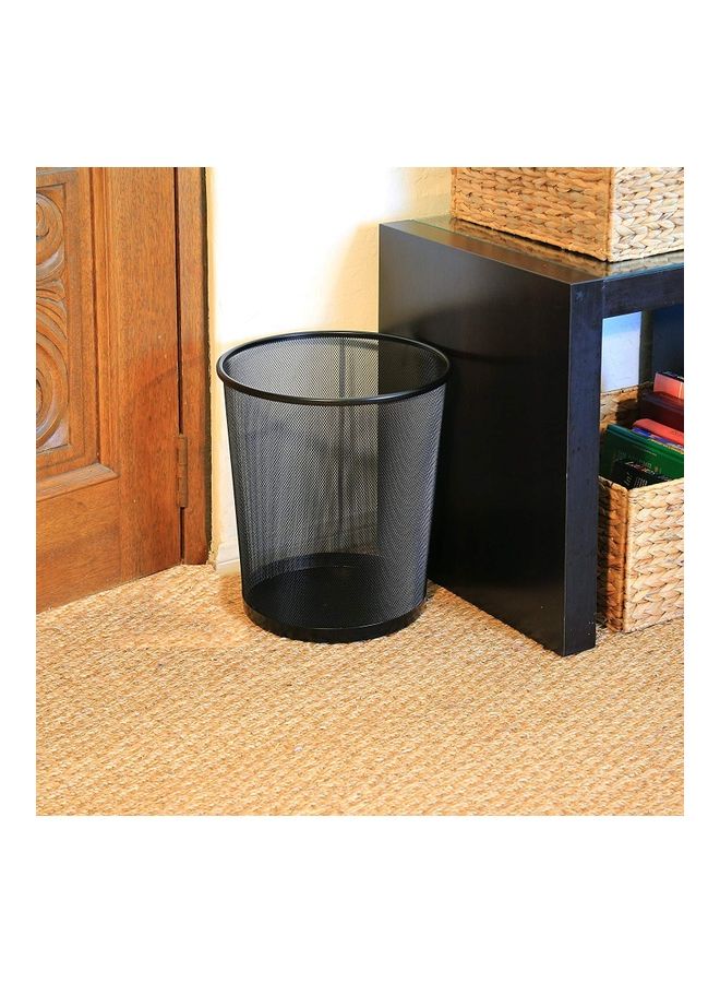 3-Piece Round Mash Waste Basket Trash Black - Image 3