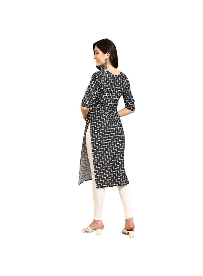 Pinkmint store Women's Crepe Print Straight Kurta [Pack of 4] XL - Image 4