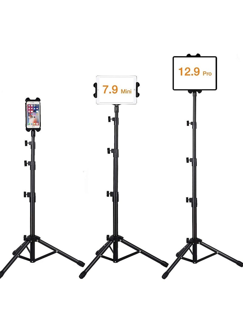 Tabletop Tablet Holder Stand, iPad Stand Floor Height Adjustable Tablet Tripod Stand for iPad Mini 1, 2, 3, iPad Air, iPad 2, 3, 4, 5, 6 and Most 7-10 inches Tablets, Easy Carrying Bag - Image 4