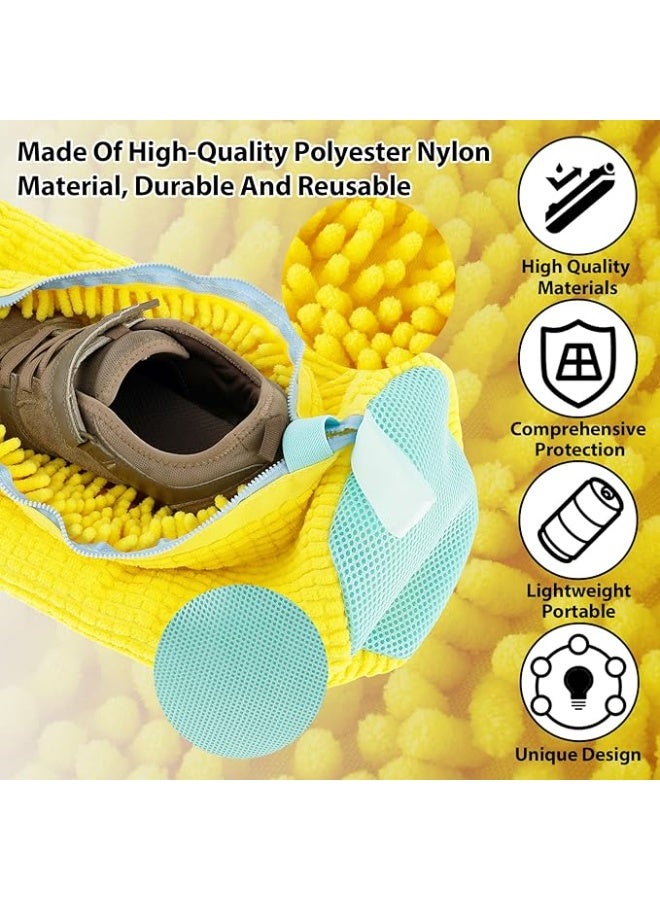 Shoe Washing Bag with Zipper, Durable Soft Long Fibers, Machine Washable, Yellow, 1 Piece - Image 3