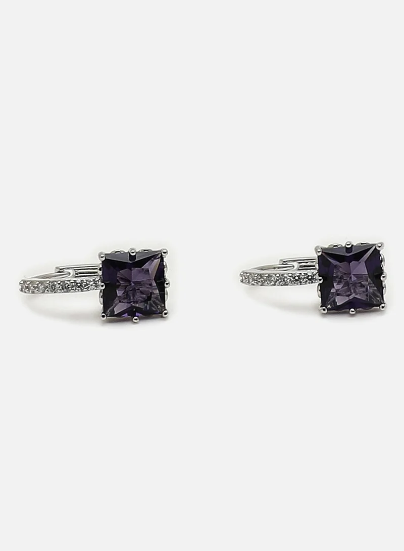 SOHI Purple Stone American Diamond Artificial Earring Jewellery