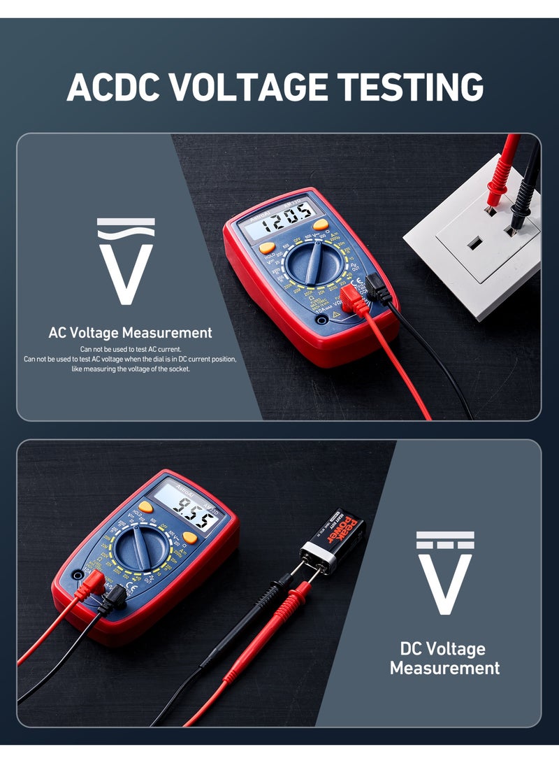 AstroAI Digital Multimeter Voltmeter Ohmmeter Ammeter Multi Tester Meter with Backlit LCD Electronic Test Meter Measures Voltage, Current, Resistance; Tests Continuity, Diode - Image 4