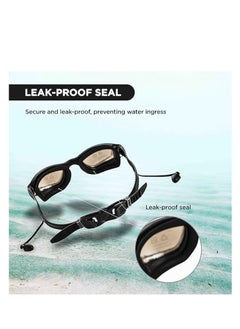 ENDLESS  EL1005 Stylish Swimming Goggle with Anti-Fog and UV Protection | Material : Silicon, PU | Attached Ear Buds and Adjustable Strap | Soft Silicone Gasket for Leak Proof | With Hard Case  - Image 4