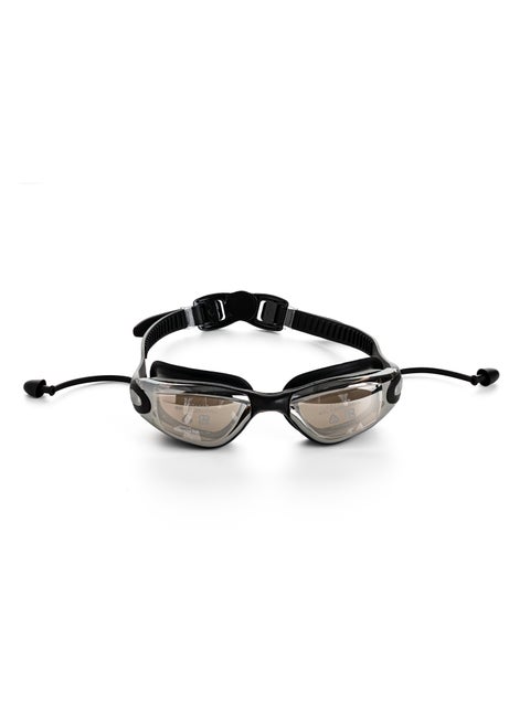 EL1005 Stylish Swimming Goggle with Anti-Fog and UV Protection | Material : Silicon, PU | Attached Ear Buds and Adjustable Strap | Soft Silicone Gasket for Leak Proof | With Hard Case