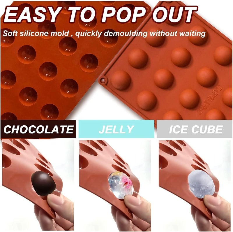 Xpandio Small 24-Cavity Semi Sphere Silicone Chocolate Mould Non-Stick, Half Sphere Silicone Baking Molds for Making Jelly, Chocolates and Cake (24 Cavity Chocolate- Random Colour) - Image 5