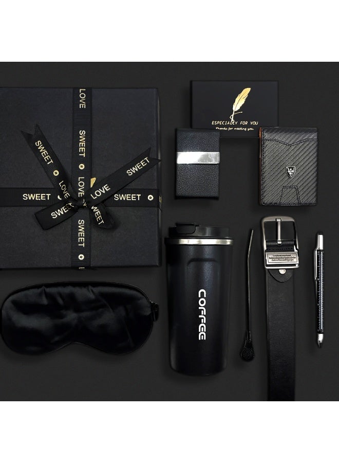 Men's Gift Set with Coffee Mug, Wallet, Belt, Business Card Holder for Dad, Husband, Boyfriend, Best Friend - Image 2