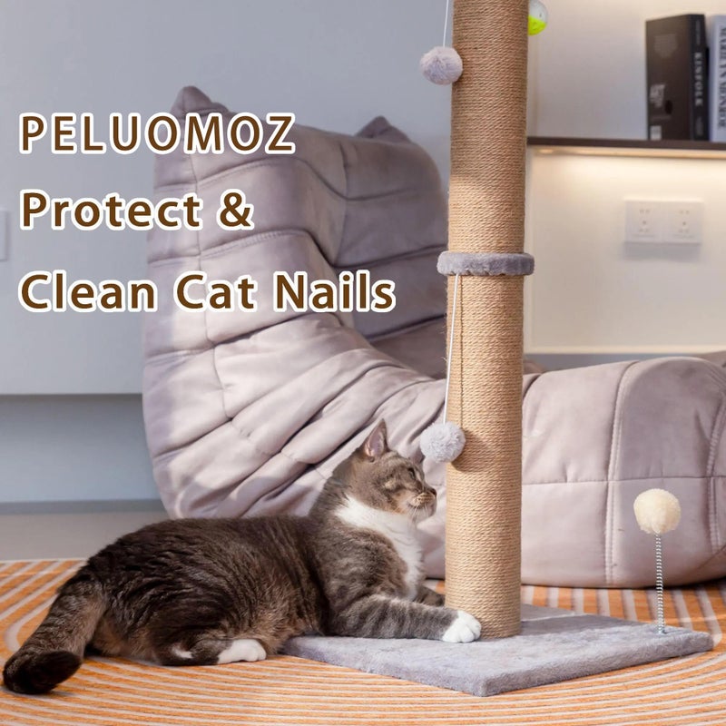 PELUOMOZ Tall Cat Scratching Post 36 inch Large Cat Scratch Post for Indoor Cats with Durable Natural Sisal Rope Scratcher Post Tree Kitten Interactive Toy-Gray - Image 3