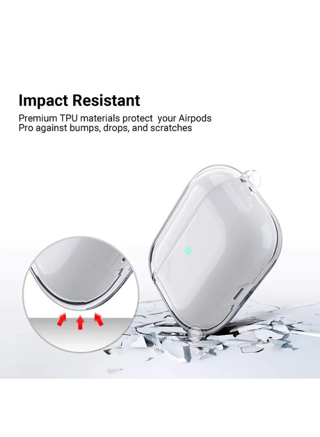 ZAFRA AirPods Pro 2/Pro Protective Case Cover with Keychain, Soft TPU Shockproof Drop Proof Case Cover for Apple AirPods Pro 2/Pro (Clear) - Image 4