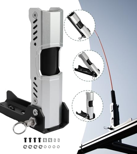 NIXFACE Upgraded Patented Universal Foldable Flag Pole Mount Adjustable 04590 Compatible with Truck Racks Roof Cross Bars with TSlots Balcony Railing Boat Aluminum - Image 3