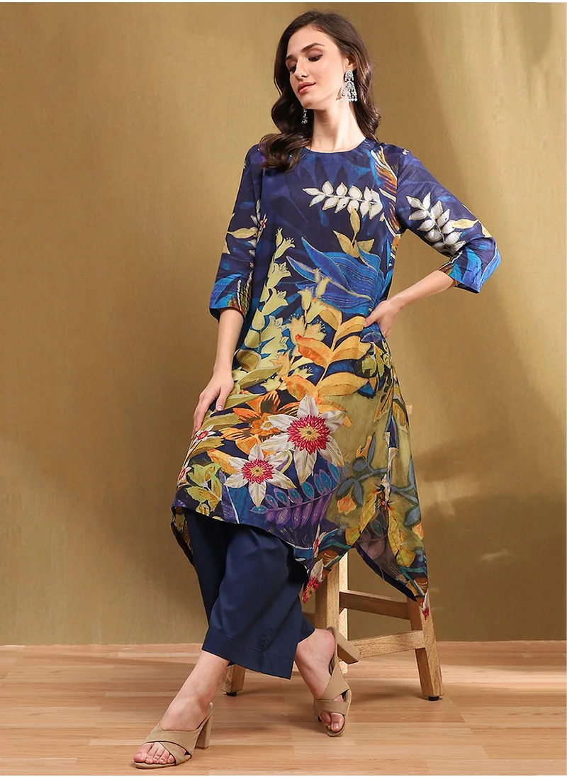 Biba Floral Printed Kurti & Bottom Set