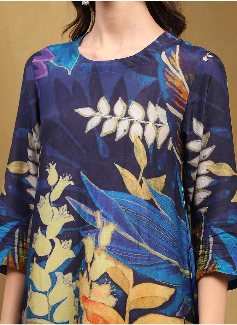 Biba Floral Printed Kurti & Bottom Set