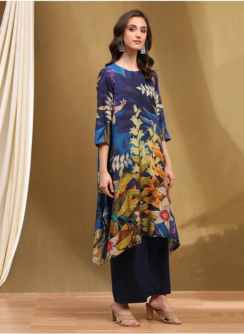 Biba Floral Printed Kurti & Bottom Set