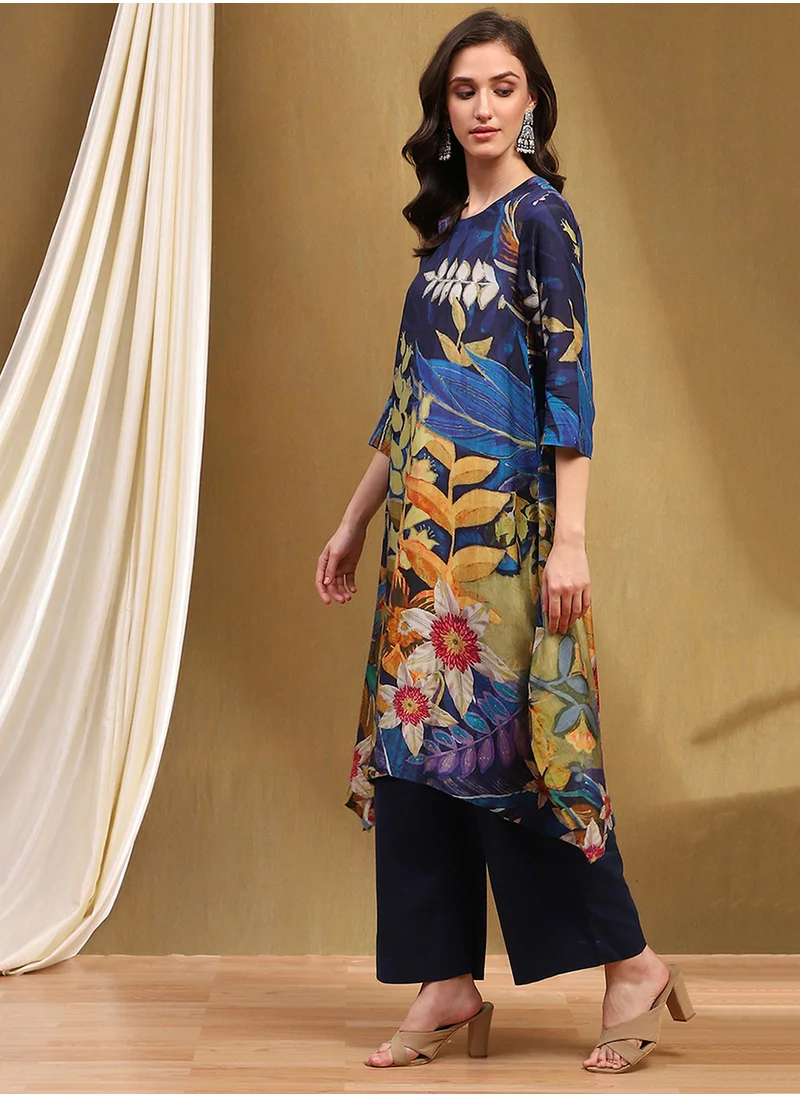 Biba Floral Printed Kurti & Bottom Set