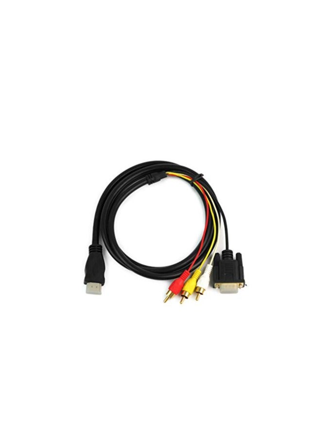 cable HDMI Male To VGA Component 15 Pin + 3 RCA 1.8M