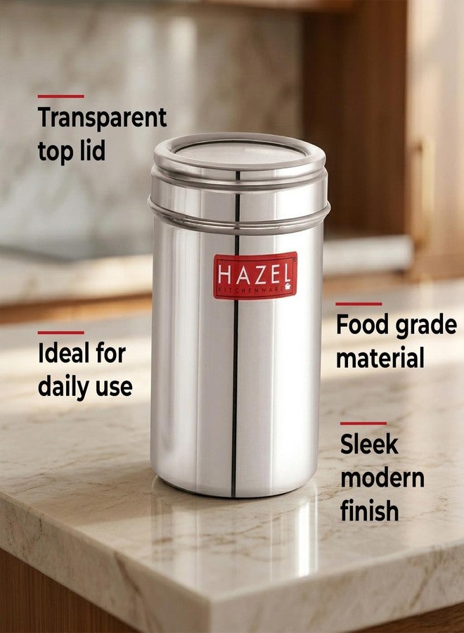HAZEL Stainless Steel Kitchen Container with Transparent Lid | Top See Through Kitchen Container Set with Matt Finish | Multipurpose Container for Kitchen Storage, 900 ML, Set of 6 - Image 4