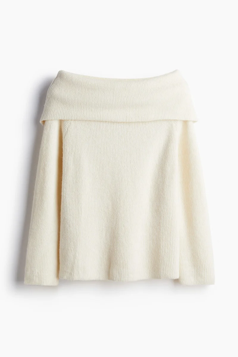 H&M Rib-knit off-the-shoulder jumper