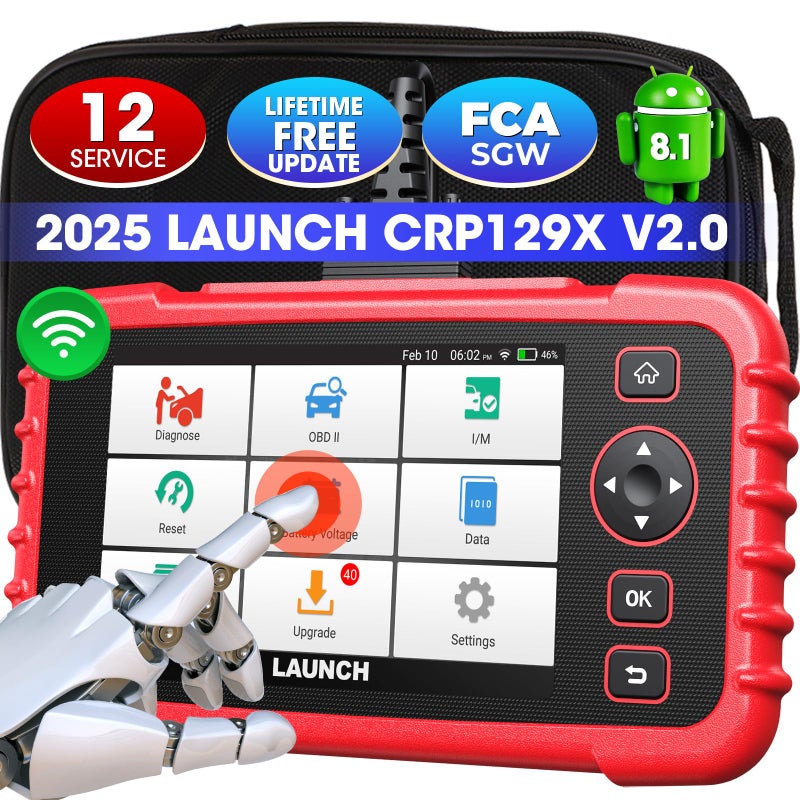 LAUNCH Scanner CRP129X V20 Upgrade of CRP123XCRP129X 12 Reset Scan ToolLifetime Free UpdateFCA SGW Car ScannerABS SRS TransmissionCheck Engine Code ReaderAutoVINBattery Test 5 Years Backup
