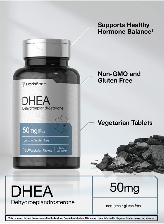 Horbaach Horbaach DHEA 50mg 150 Tablets | Non-GMO, Gluten Free Supplement  - Image 3