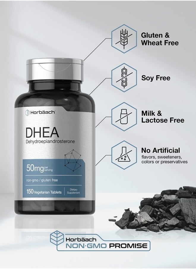 Horbaach Horbaach DHEA 50mg 150 Tablets | Non-GMO, Gluten Free Supplement  - Image 4