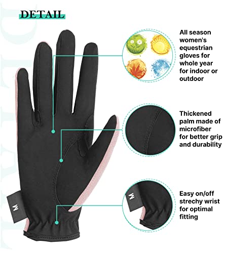 Thapower Horse Riding Gloves for Kids Girls Youth Equestrian Horseback Riding Gloves Youth Women Winter Outdoor Leather Mitts Biking Cycling Gardening Glove - Image 3
