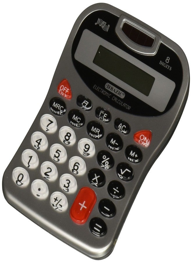 Bazic Products BAZIC 8-Digit Silver Desktop Calculator w/Tone - Image 1