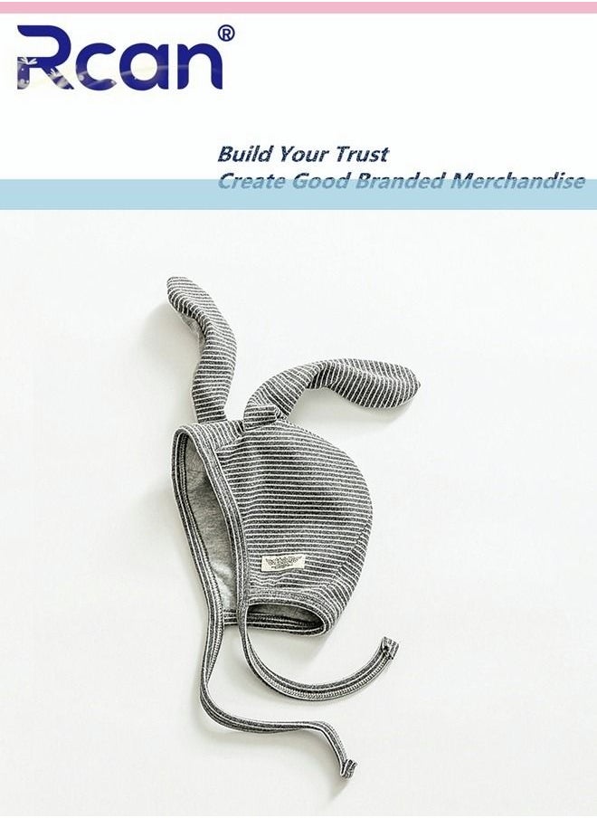 Rcan Rcan Newborn Cute Baby Ear Protection Hat Soft Baby Cap Cotton 3-24 Months, Grey  - Image 2