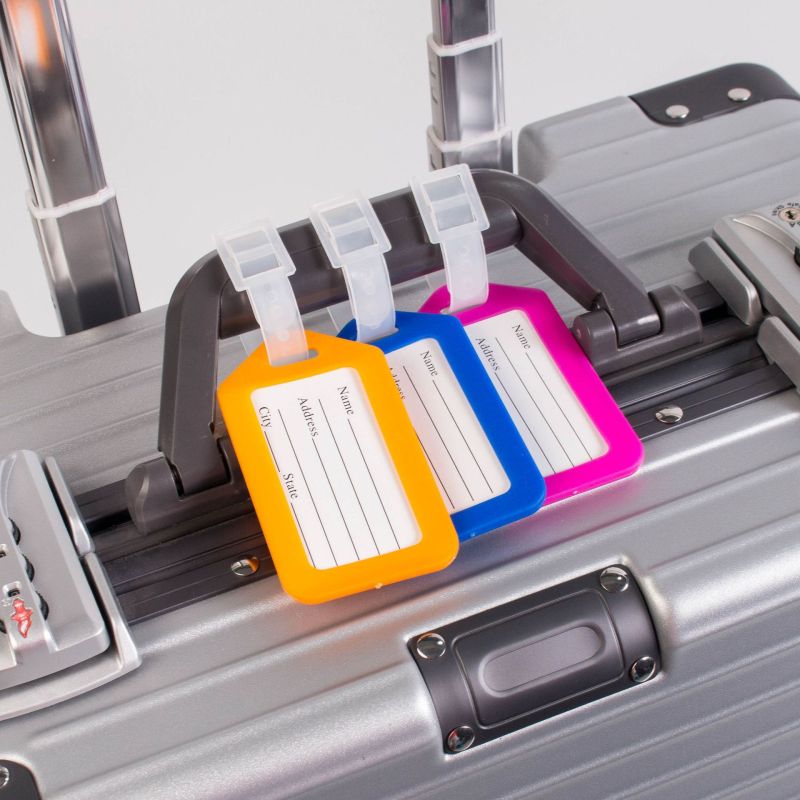Luggage Tag: Grey Durable PP Construction - Instant Bag Identification Suitcase Tag for Travelers, Study Abroad Students, Airport & Transit Use - Image 2