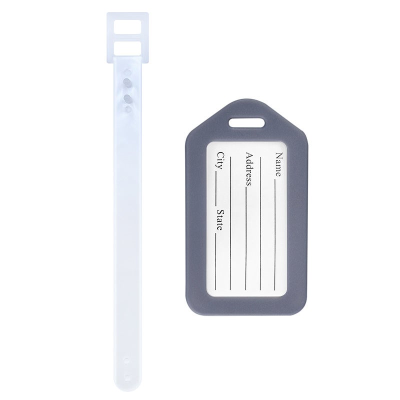 Luggage Tag: Grey Durable PP Construction - Instant Bag Identification Suitcase Tag for Travelers, Study Abroad Students, Airport & Transit Use - Image 1