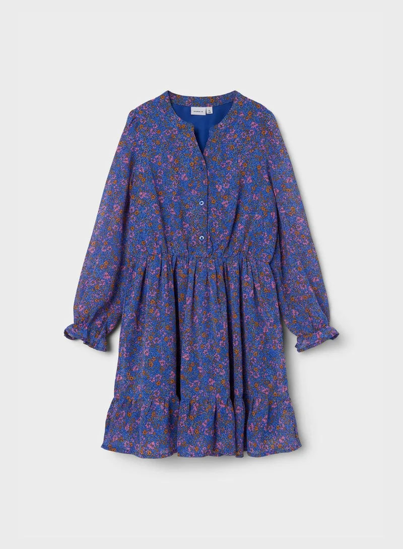 NAME IT Kids Floral Print Midi Dress