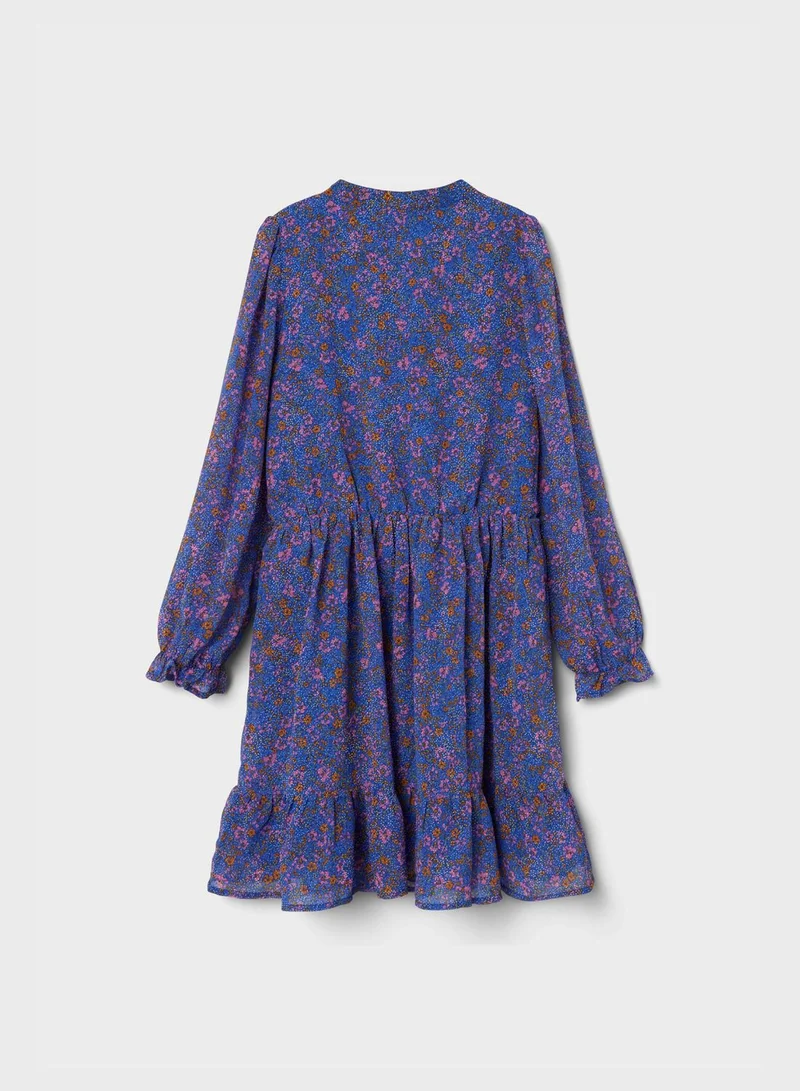 NAME IT Kids Floral Print Midi Dress