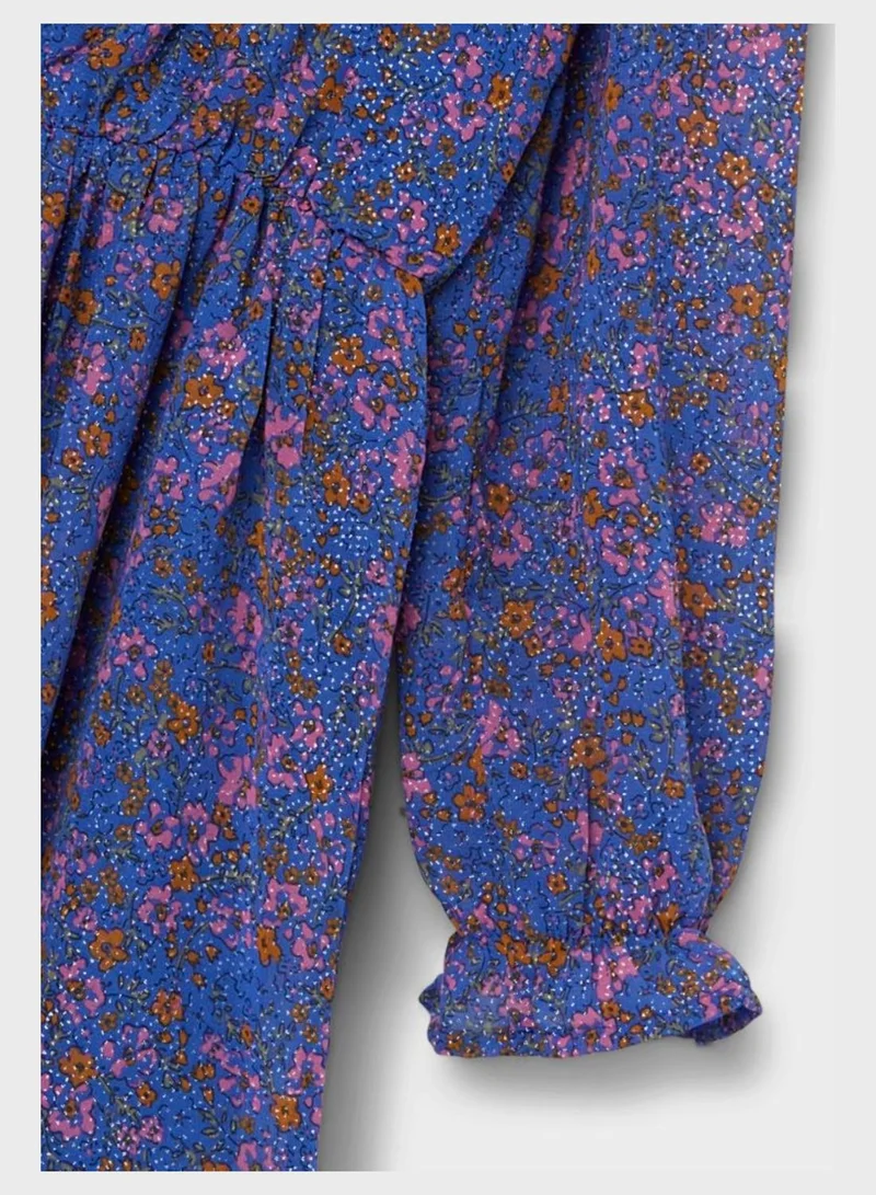 NAME IT Kids Floral Print Midi Dress