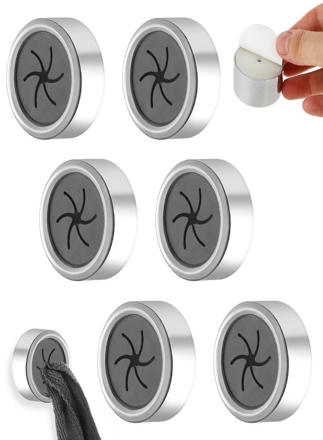 براساكو حامل مناشف أطباق ذاتي اللصق من براساكو، 6 قطع - خطافات مناشف دائرية للتثبيت على الحائط للمنزل، المطبخ، الخزانة، الحمام، المرآب، المركبة الترفيهية - Image 1