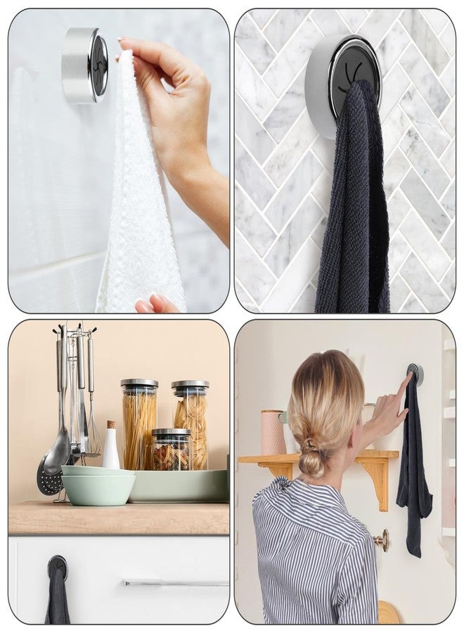 براساكو حامل مناشف أطباق ذاتي اللصق من براساكو، 6 قطع - خطافات مناشف دائرية للتثبيت على الحائط للمنزل، المطبخ، الخزانة، الحمام، المرآب، المركبة الترفيهية - Image 4