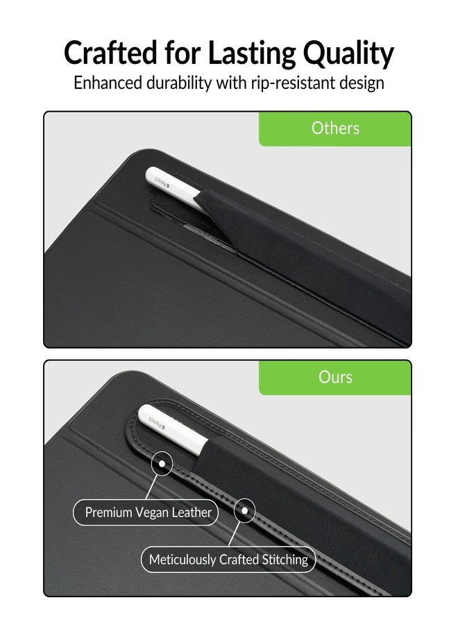 AFTERPLUG A Stick On Stylus Holder - All-Black Design, Microfiber Base, Rip-Resistant Elastic Sleeve, 3M Adhesive, Compatible with Apple Pencil 1st, 2nd Gen, USB C & Pro and Others - Black - Image 2