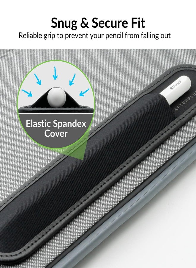 AFTERPLUG A Stick On Stylus Holder - All-Black Design, Microfiber Base, Rip-Resistant Elastic Sleeve, 3M Adhesive, Compatible with Apple Pencil 1st, 2nd Gen, USB C & Pro and Others - Black - Image 5