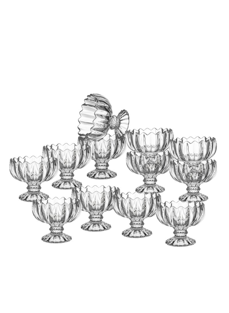 Dania 12-Piece Clear Glass Base Ice Cream and Nut Serving Tray Set 120ml  - Image 1