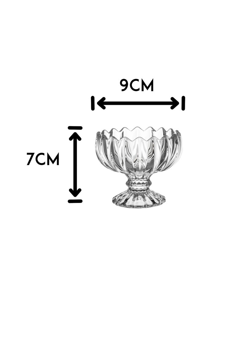 Dania 12-Piece Clear Glass Base Ice Cream and Nut Serving Tray Set 120ml  - Image 3