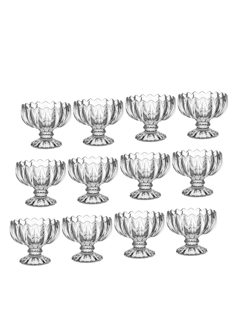 Dania 12-Piece Clear Glass Base Ice Cream and Nut Serving Tray Set 120ml  - Image 2