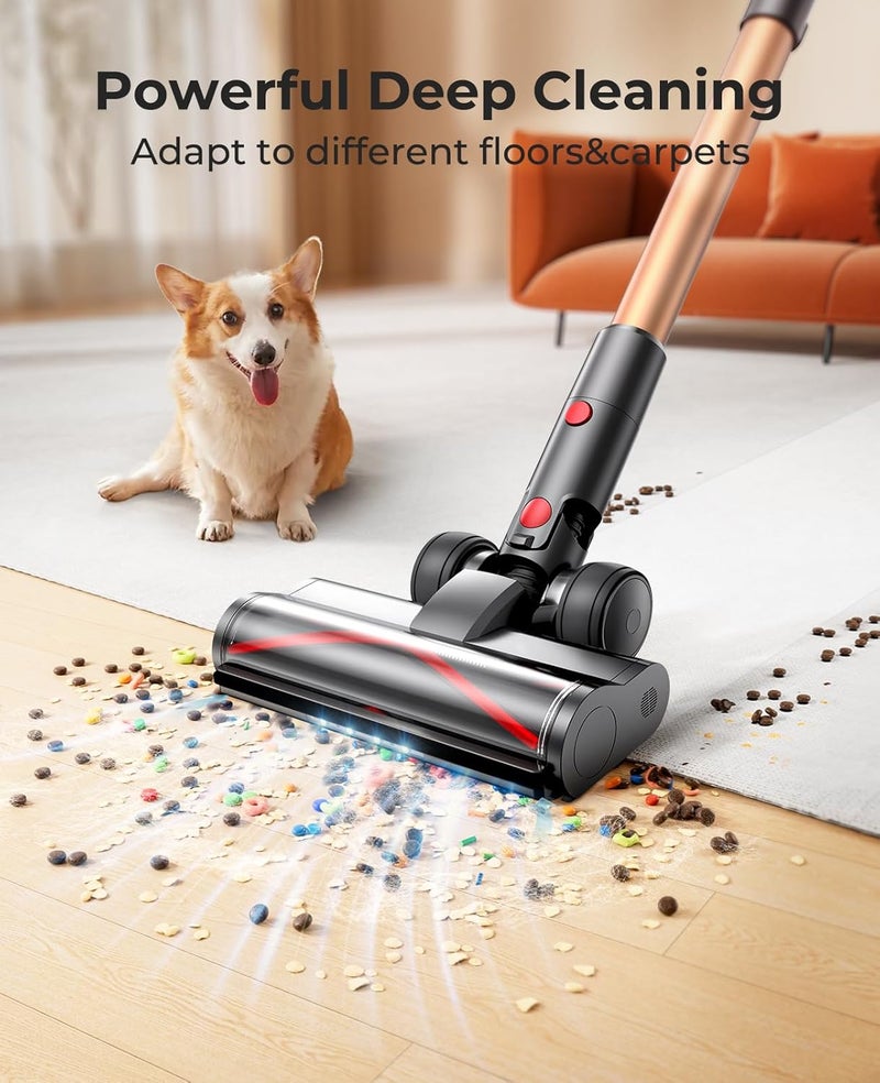 Laresar Ultra 7 Cordless Vacuum Cleaner 550W45Kpa Stick Vacuum Cleaner with Touch Screen Up to 60 Mins Runtime Lightweight Handheld Vacuums for Hardwood Floor Carpet Car Pet Hair Black - Image 4