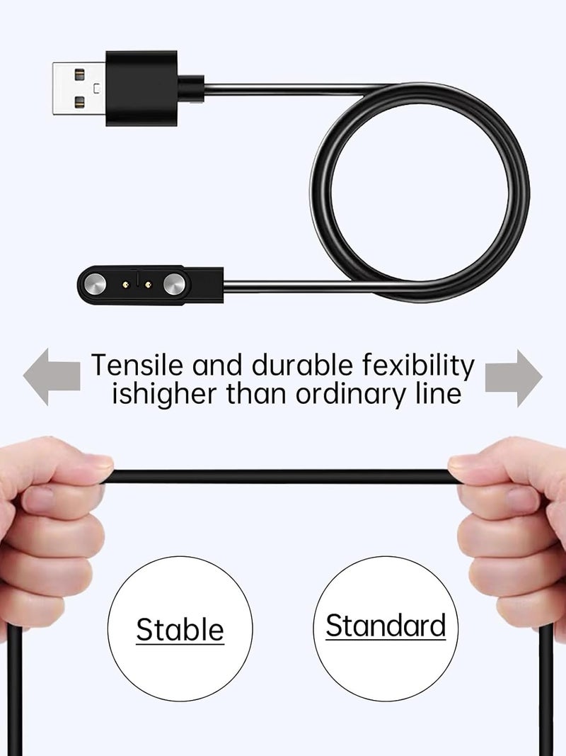WUNIAK （2 Pack） Charging Cable for Teslahero Kids Fitness Watch,Magnetic USB Charging Cable Replacement Charger Compatible,Black. - Image 4